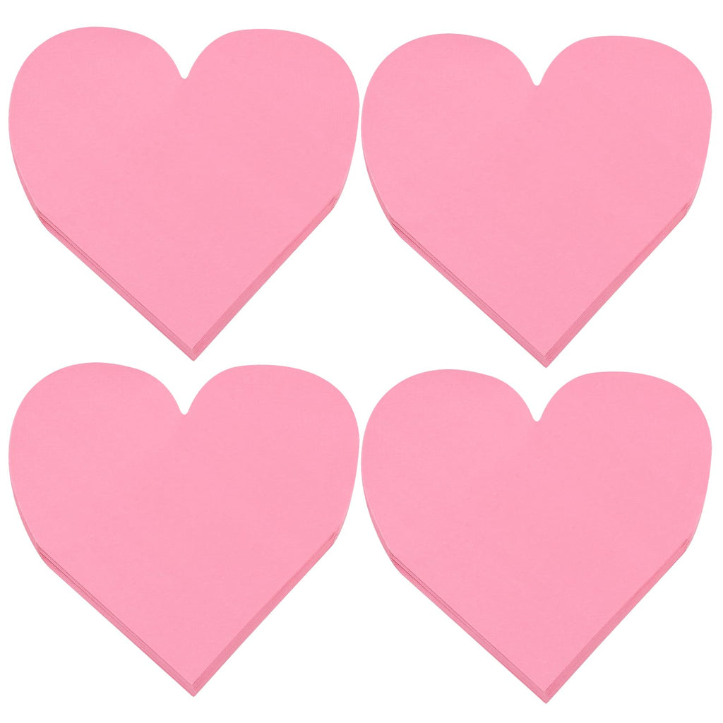 FOIMAS 100pcs Valentine Heart Paper Napkin,Disposable Pink Heart Cocktail Napkins for Anniversary Valentine's Day Party Wedding Birthday Table Decoration Supply