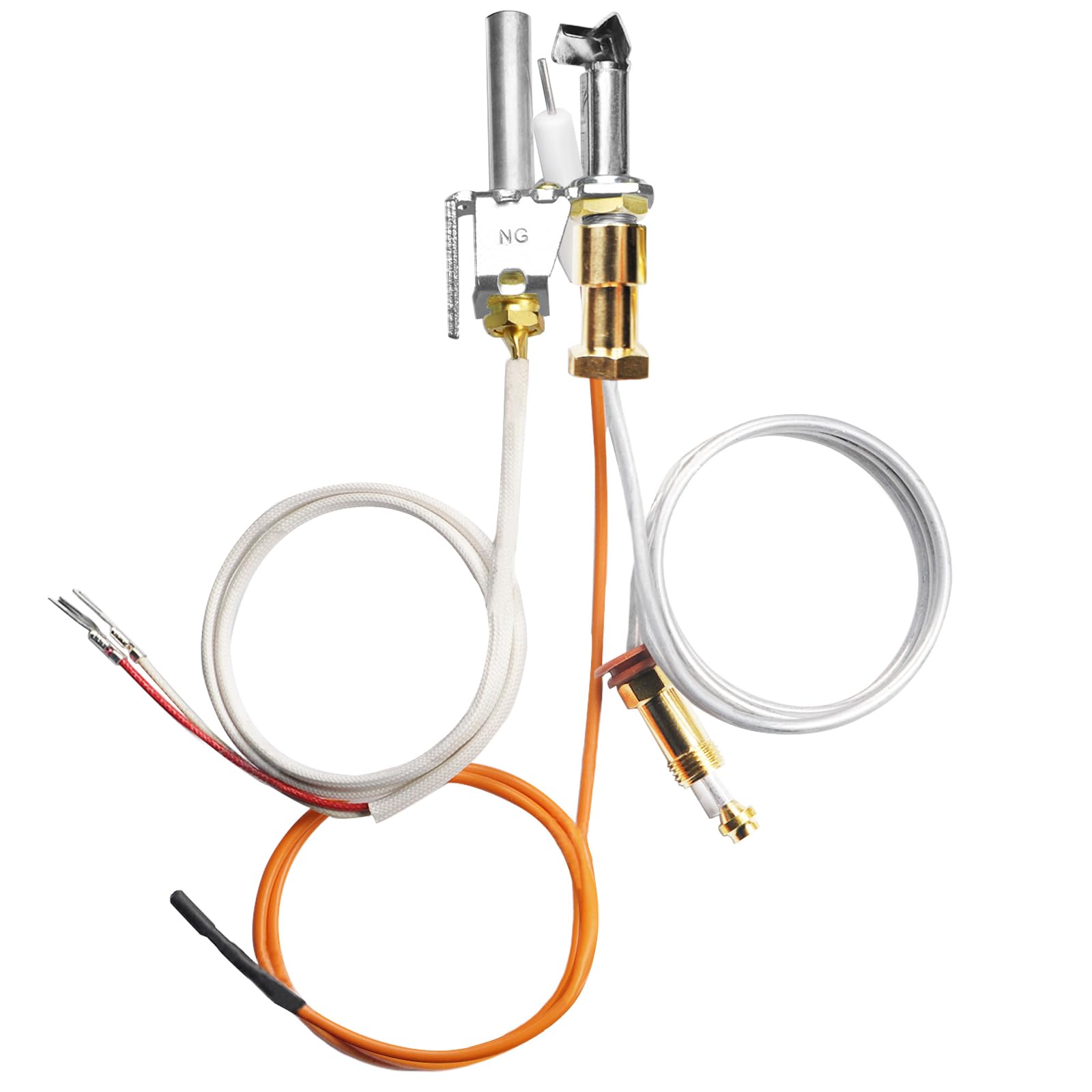 YUUCOO 446-512A Natural Gas Pilot Assembly for Heat N Glo Gas Fireplaces and Log Sets, Fits Heat-N-Glo Models SL2000, 4000, 5000, 6000, SRV446-512A,Replacement NG Pilot Assembly Parts with Thermopile