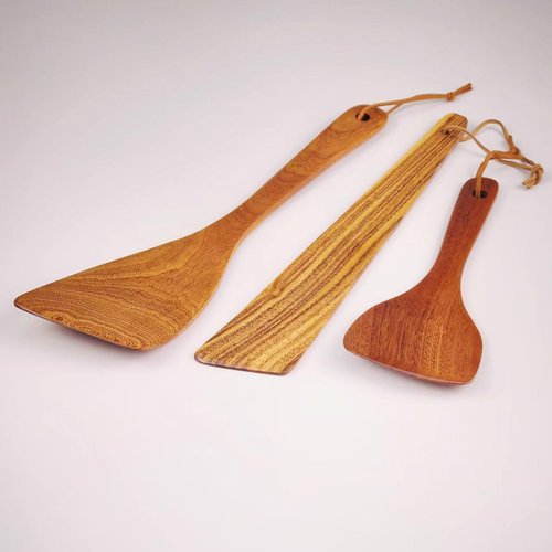3Pcs Wooden Spatulas, 12 Inch Long Handle Flat Spatula Set for Cooking, Multipurpose Wooden Spatulas, Heat-Resistant, Non-Scratch Kitchen Utensils for Frying, Flipping, Scraping & Cooking