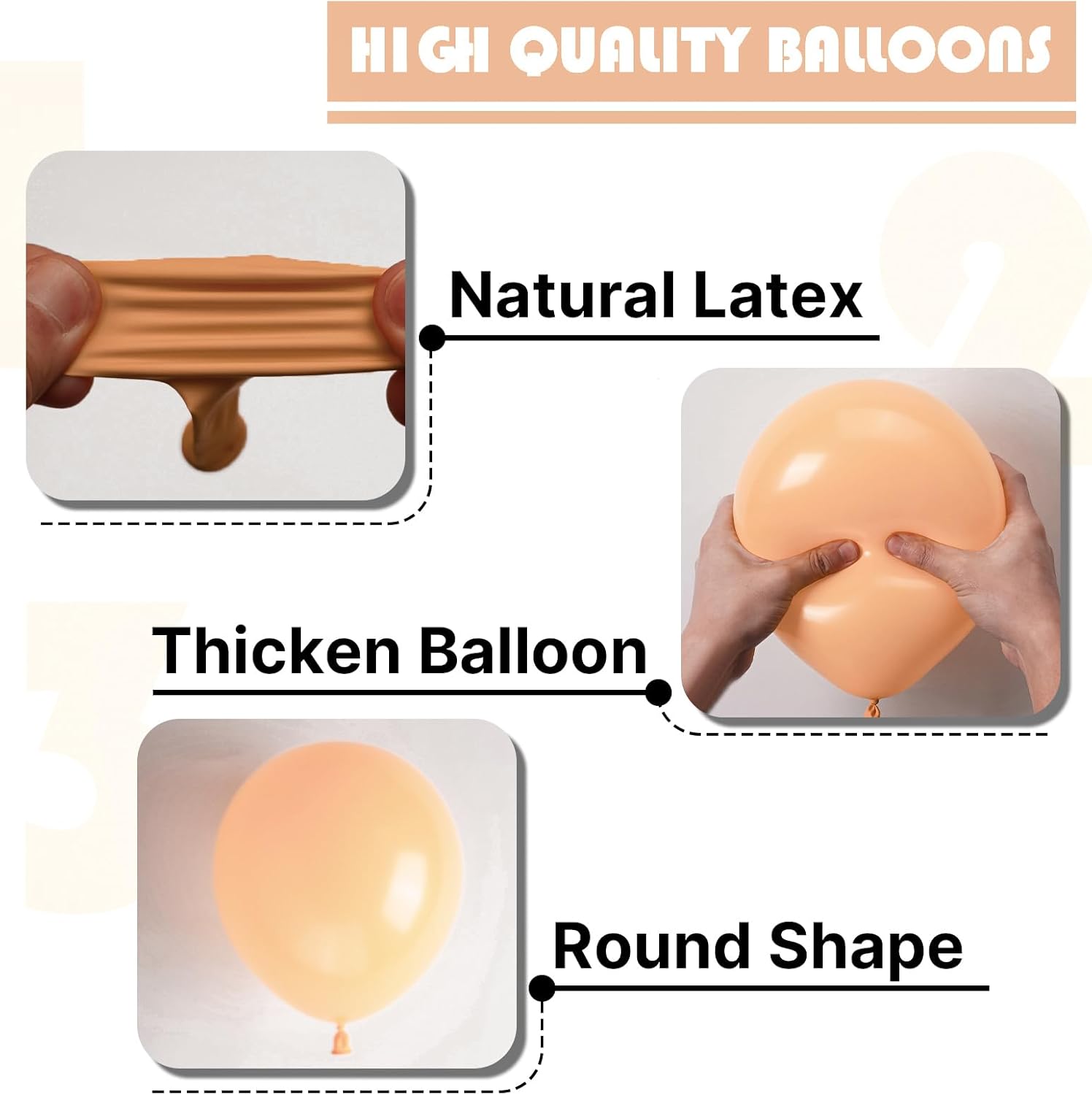 PartyWoo Nude Balloons - 100-Piece Pack in Various Sizes | Beige & Apricot Balloon Arch Kit for Celebrations