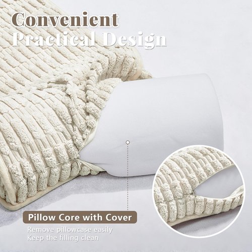 BETTELOOM Headrest and Support Pillow,Recliner Pillow for Neck, Head, or Foot for Office or Massage Chairs, Neck Pain Relief and Cervical Support. Nonslip, Zipped Cover.(Cream, 5.5" Wx13 Lx3 H)