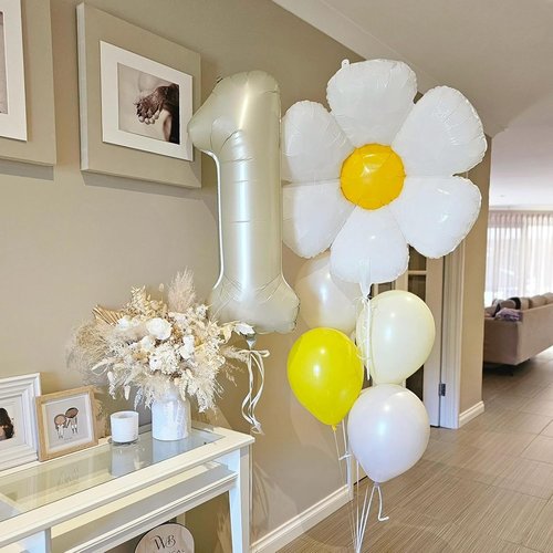 Beige 40-Inch Number 1 Balloon by [Brand Name] - Giant Cream Foil Balloon for 1st Birthday Party Decorations