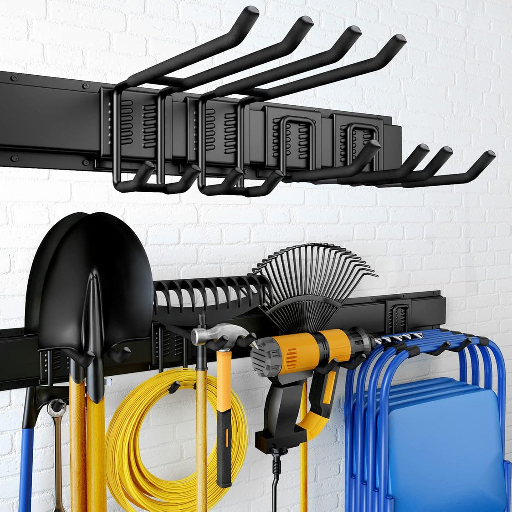 UUP 32-Inch Garage Storage | Heavy-Duty Wall Mount Garden Tool Organizer with Adjustable Hooks