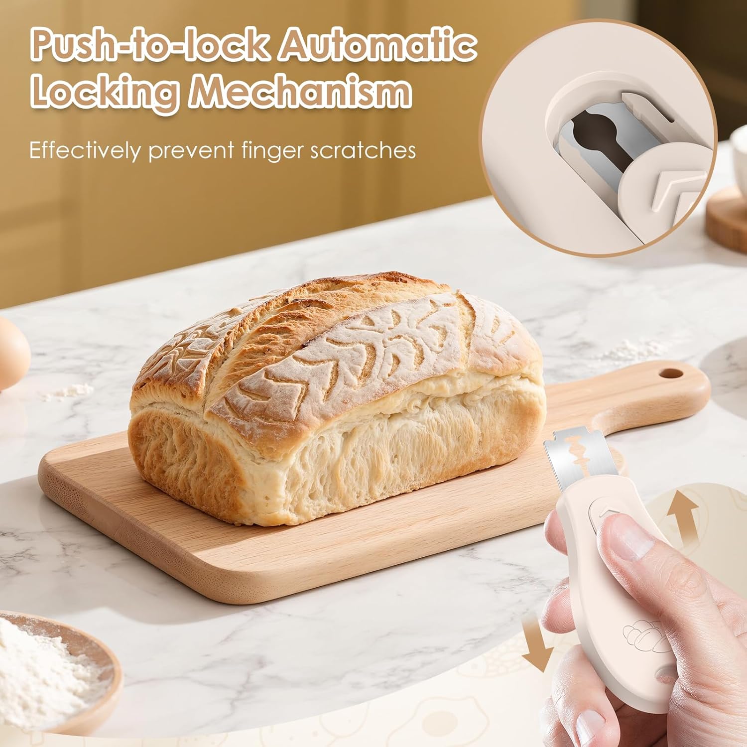 Skiennix Bread Lame Sourdough Scoring Tool Set - Includes Oven Mitts, Kitchen Towels & Pot Holders