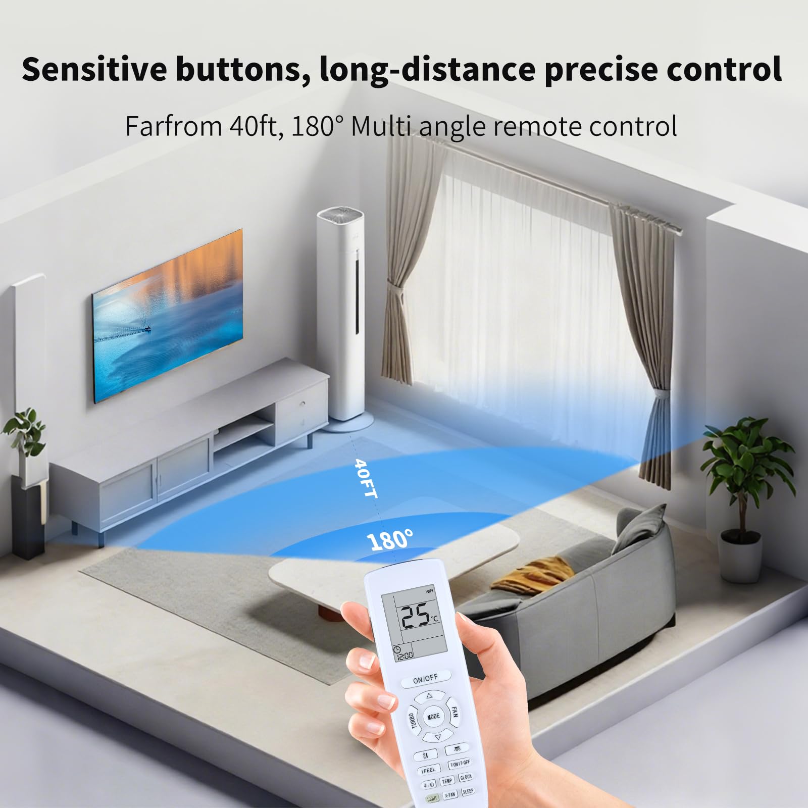 ZWP YAP1F Replace Remote Control for GREE A/C Air Conditioner YB1F2 YB1FA YAP1FF GWHART12SA GWHART09SA GWART12SA GWART09S GWART12S GWART18S GWART24S GWART36S2 GWHART36S2 GWHART09S GWHART12S GWHART18S