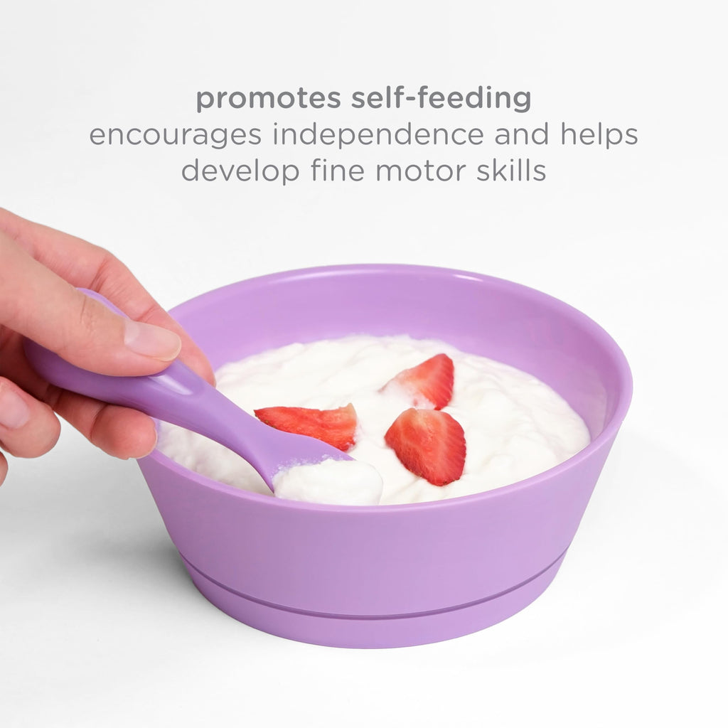 Ubbi Food-Grade Non-Toxic Toddler Feeding Set with Interchangeable Suction Base, Stainless Steel Utensils, BPA-Free, Stackable and Dishwasher-Safe, Self-Feeding for Baby-Led Weaning, Green
