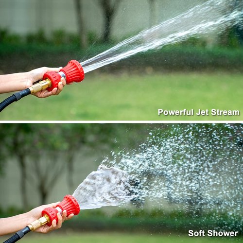 FANHAO Heavy Duty Fireman Style Garden Hose Nozzle - Adjustable High Pressure Sprayer for Car Washing & Lawn Care