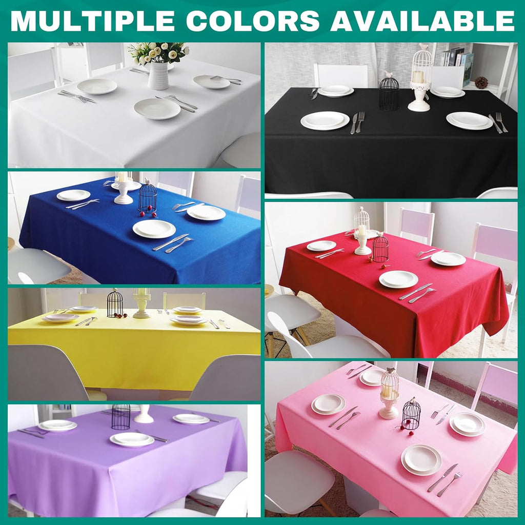 RowinsyDD Disposable Black Plastic Table Cloths - 20 Pack, 54 x 108 Inches for Parties, Weddings & BBQs