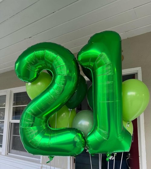 Green Number 40 Balloon - 40 Inch 40th Birthday Decorations for Men & Women | St. Patrick's Day Theme