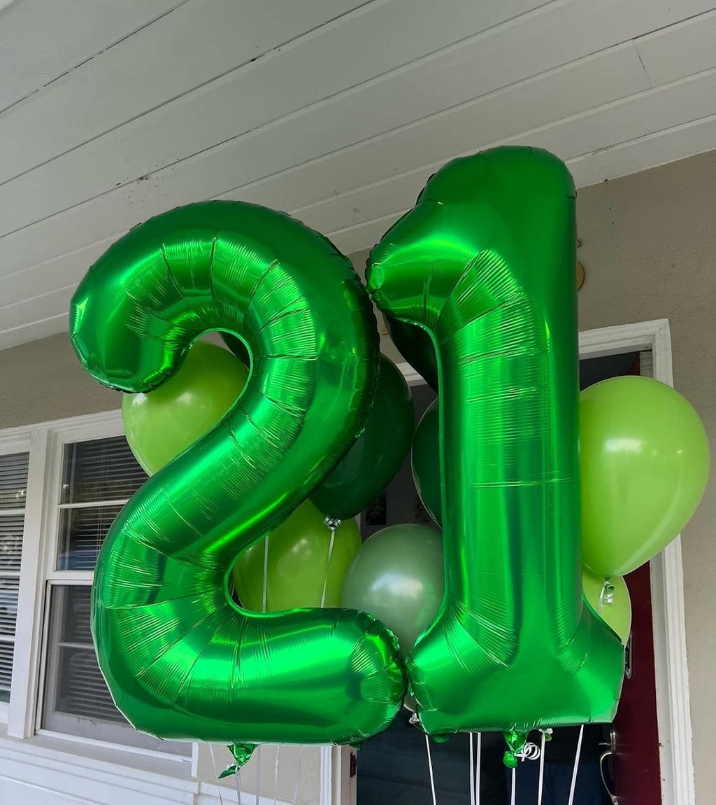 Skiennix Dark Green Number 1 Balloon - 40 Inch Shiny First Birthday Decoration for Boys & Girls