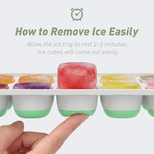 ChefAide Ice Cube Tray - Durable Stackable Design with Removable Lids | 4 Packs, 56 Cubes for Easy Release