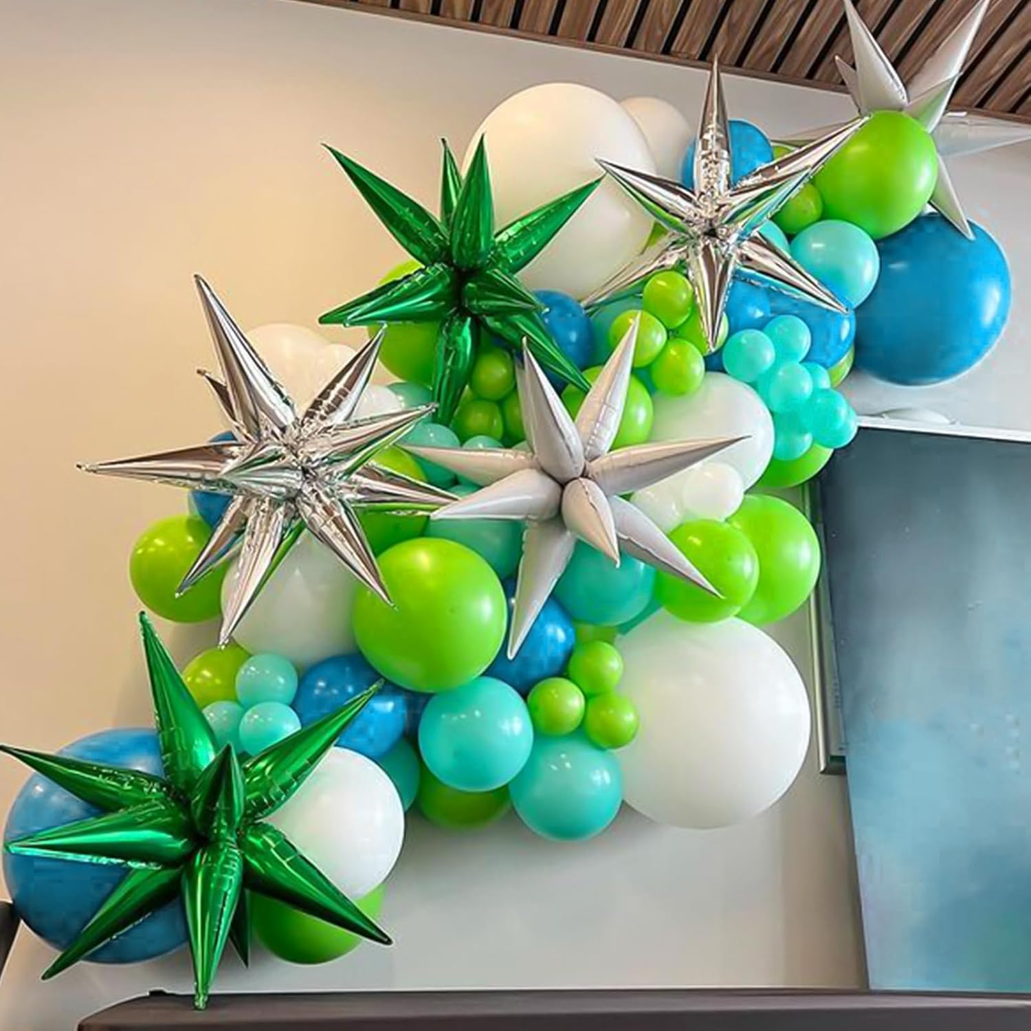 RUBFAC Blue & Green Balloons - 129pcs in 5-18 Inch Sizes for Garland & Arch | Perfect for Parties & Events