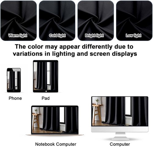Gwine Blackout Curtains - Thermal Insulated Light Blocking Drapes | 63 Inch Length, 2 Panels, W40 x L63