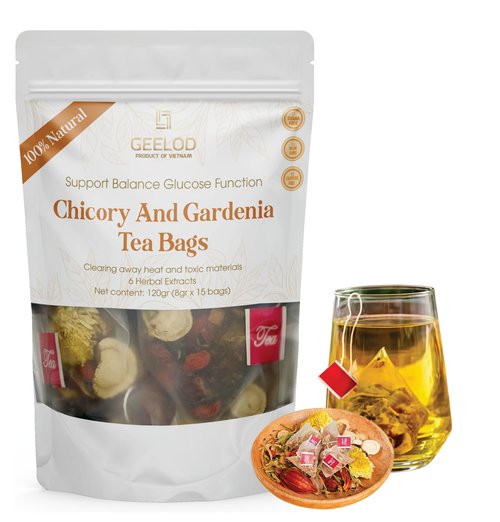 Nature Chicory And Gardenia Tea For Diabetics - Supports Digestion, Weight & sleep, Kidney and Liver Tea, Natural Sugar-Free Blend, Vegan & Caffeine-Free,120gr (15bags x 8gr)