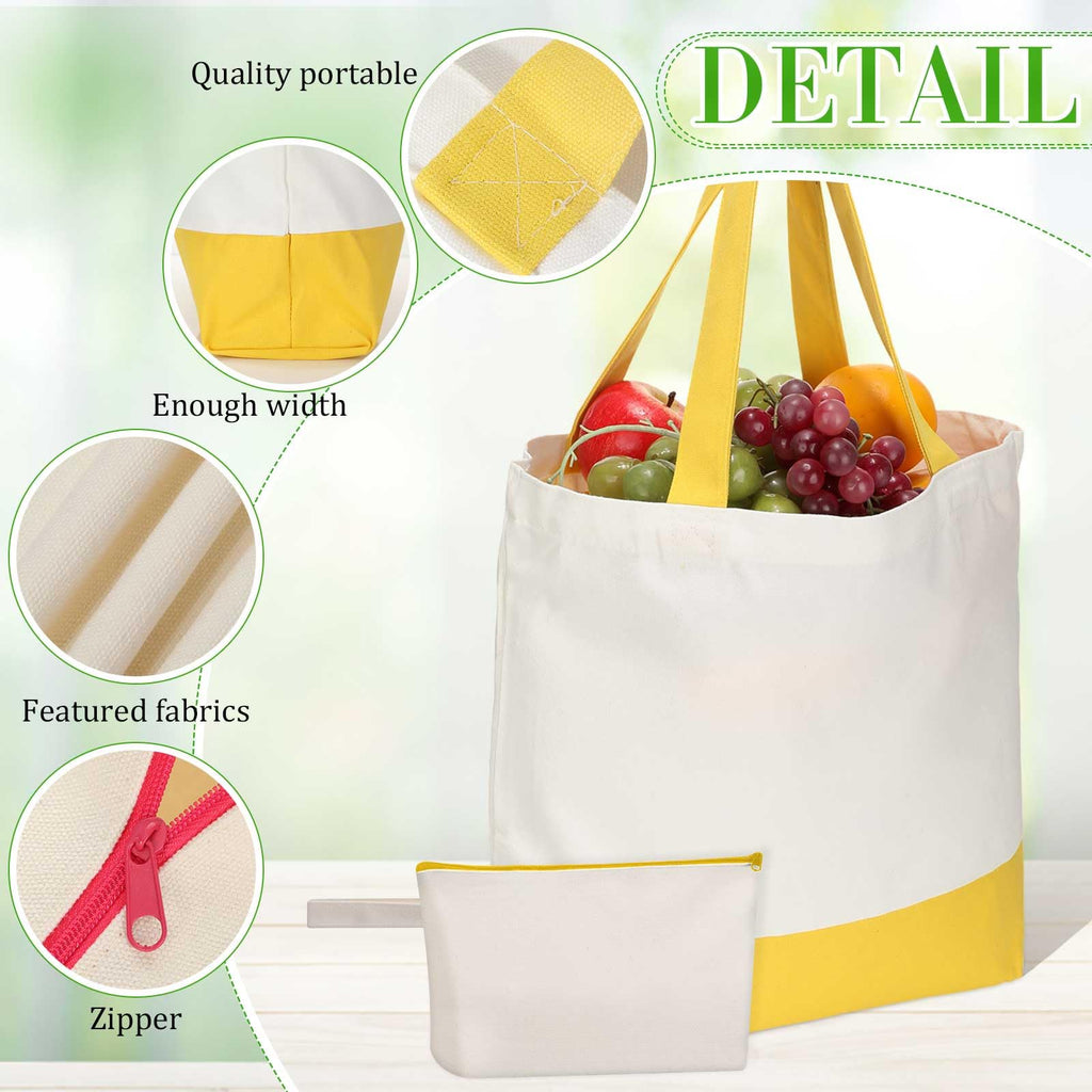 Sanwuta 24 Pcs Canvas Tote Bags Bulk 18.5" Cotton Cosmetic Bags Reusable Shopping Tote with Handles(Multicolor)