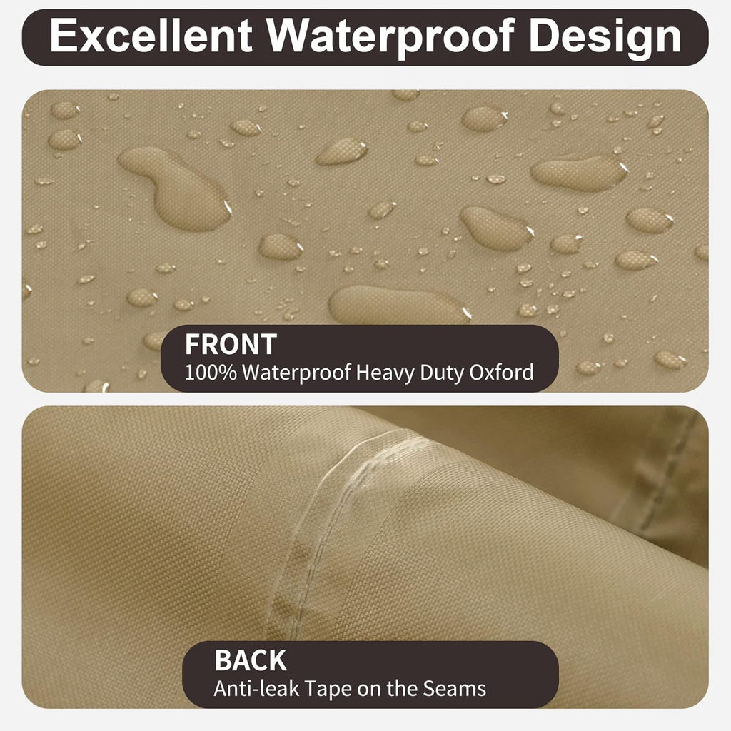 PureFit Outdoor Chair Covers - Waterproof 2 Pack for Patio Furniture | Fits 28W x 30D x 31H Inches, Camel