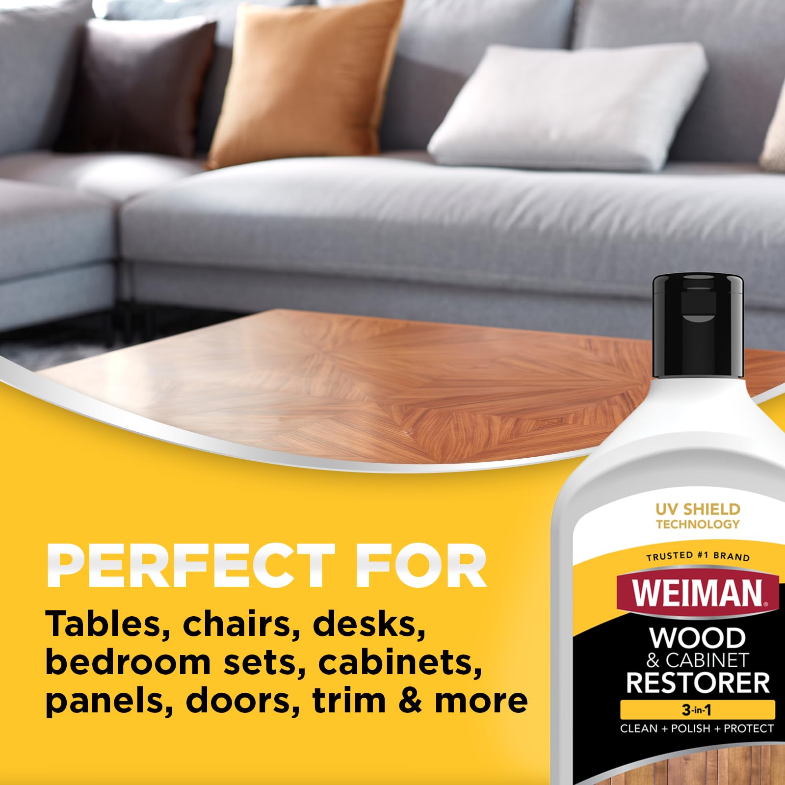 Weiman Wood Restore and Repair Kit, Wood Floor Scratch Repair, Furniture Markers Touch Up, Cabinet Cleaner, Removes Dirt & Reduces Scratches, Safe for Table, Desk, & Chair, UV Shield Technology