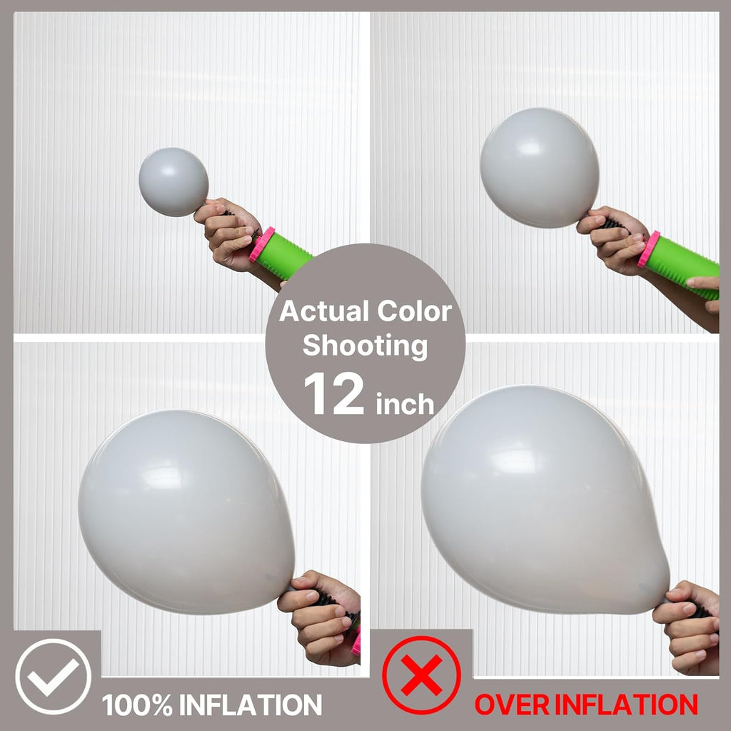PartyWoo Gray Balloons - 155-Piece Matte Latex Balloon Arch Kit | 18, 12, 10, 5 Inch for Celebrations