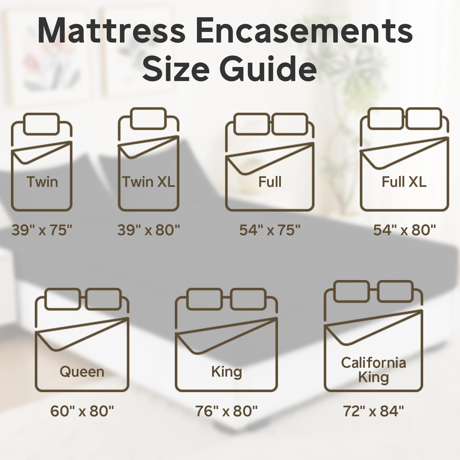 QUWOU Twin XL Mattress Protector Waterproof (8”-10”Depth) – Premium Zippered Mattress Encasement Bed Cover, Noiseless Breathable Machine Washable Six-Sided Mattress Cover for Bed, Black