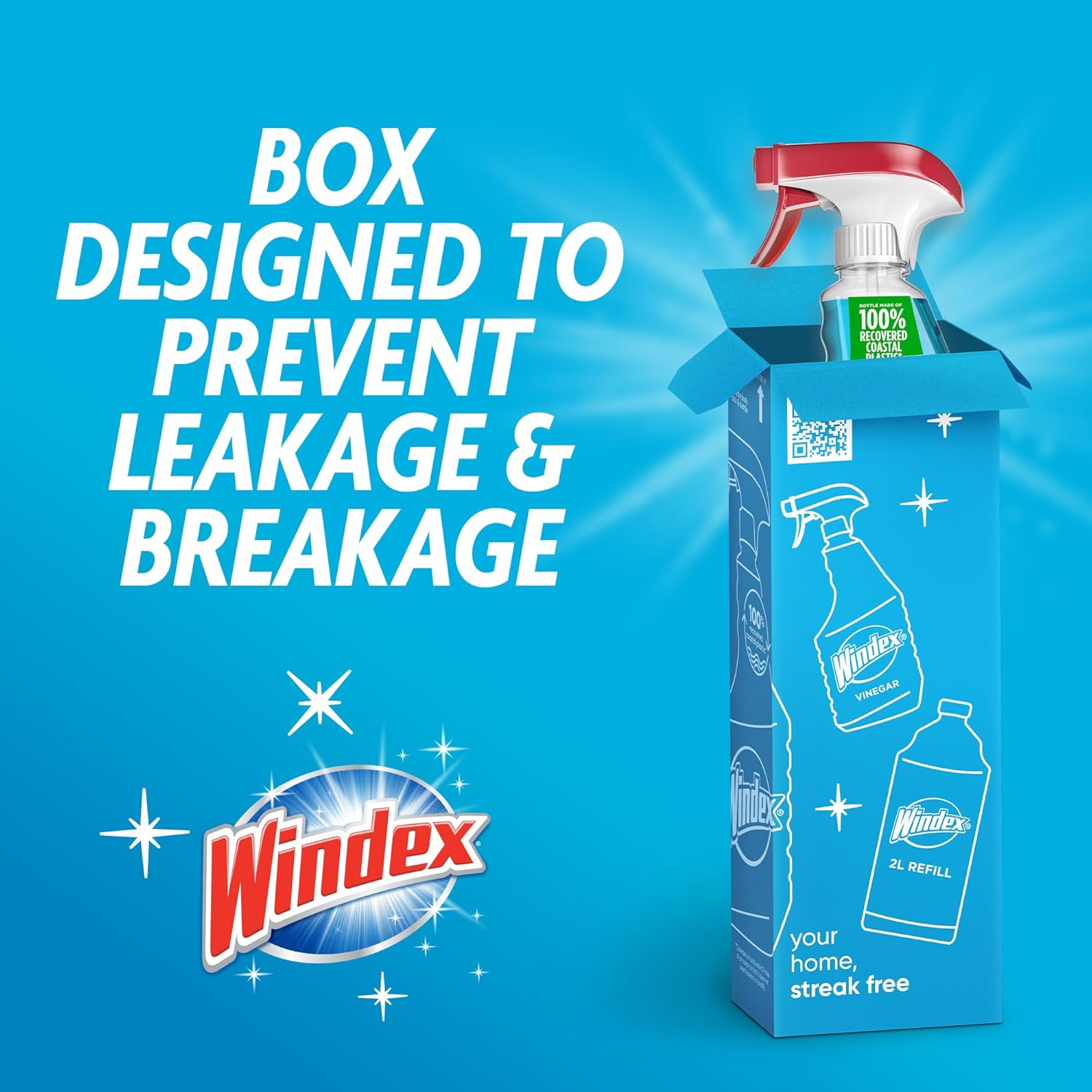 Windex Glass Cleaner Spray - Original Blue Scent, 23 Fl Oz | Leak-Proof Design for Effortless Cleaning