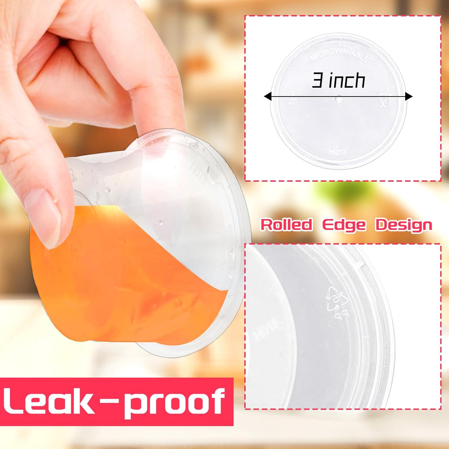Szsrcywd 4 Oz Clear Slime Containers - 50 Sets with Lids for Meal Prep & Dipping Sauces