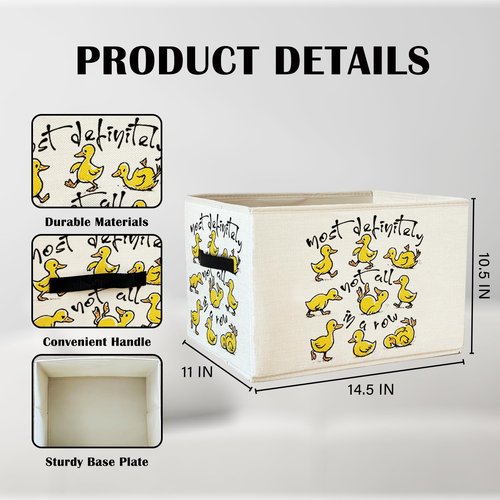 XDFVL Funny Yellow Ducks Storage Basket Bins With Handles for Girls Kids, Funny Yellow Ducks Foldable Organizer Basket Toybox for Girls Room Nursery Bedroom Bathroom Clothes Toys Books