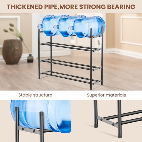 AceMining 4-Tier Expandable Shoe Rack - Adjustable Heavy-Duty Organizer for Closet & Entryway | Black