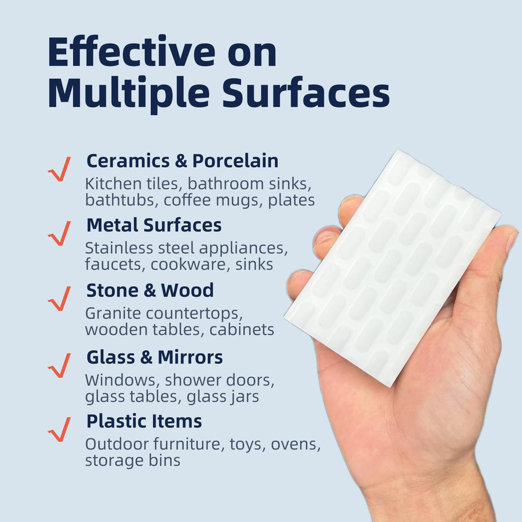 RongrongJIE Magic Sponge Eraser, 2X Density Melamine Sponges for Cleaning, 10 Pcs in Bulk, Long Lasting Scrub Cleaning Pads for Kitchen, Bathroom, Furniture, Tub, Sink, Floors, Baseboard, Shoes, Wall
