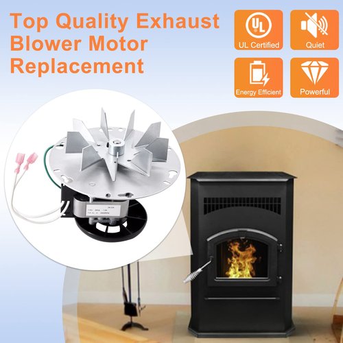 Criditpid Replacement 812-4400 Exhaust Blower Motor for Quadra-Fire Santa Fe, Castile, PelPro PP130, PP60, Pleasant Hearth PH35PS, PH50CABPS Pellet Stoves.(Without Housing)