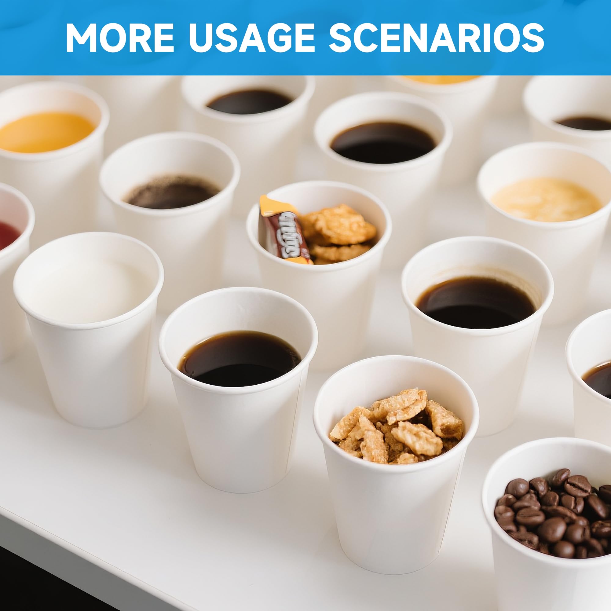 RACETOP 8 oz 1000 Pack Disposable Paper Coffee Cups, Paper Cups 8 oz Disposable, Ideal for Party, Home, Office