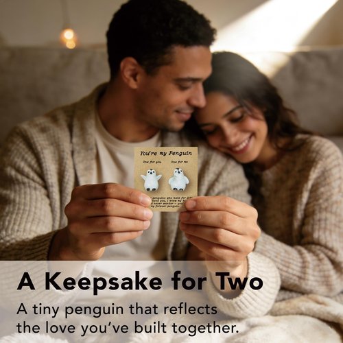 LIMGUVK You’re My Penguin Couple Figurines, Mate for Life Gifts for Couples, Long Distance Relationship & Valentine’s Day, Valentine Gifts for Boyfriend Girlfriend, Couples Gift for Men Women (White)