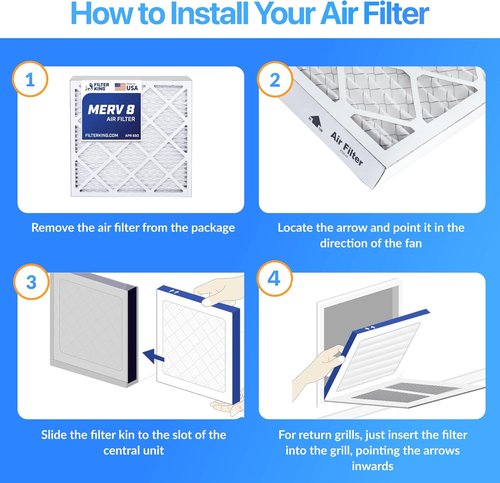 Filter King 20x25x2 Air Filter - MERV 8 Dust & Allergy Control | 6-Pack Pleated Electrostatic, Made in USA