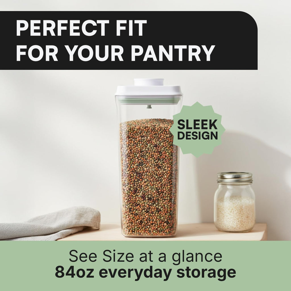 Bop Top Airtight Food Storage Containers with Lid Multi Pack | Kitchen Canister Sets | Air Tight Pantry Container | Pop Top Dry Food Storage Containers for Snacks, Sugar, Flour, Baking, Cereal, Pasta