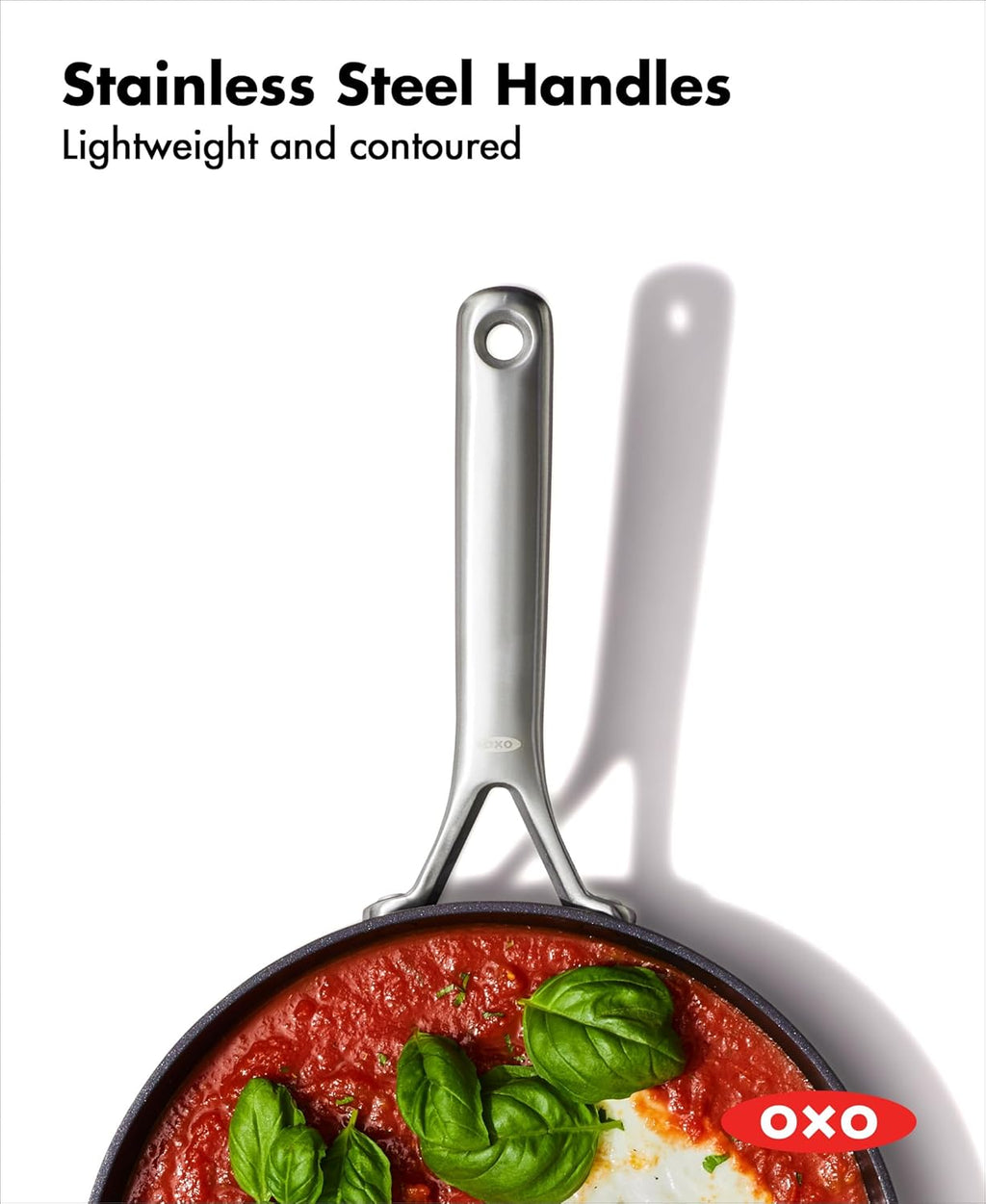 OXO Professional 8" Frying Pan Skillet - PFAS-Free Nonstick Cookware with Stainless Steel Handle | Induction Compatible, Dishwasher & Oven Safe, Black
