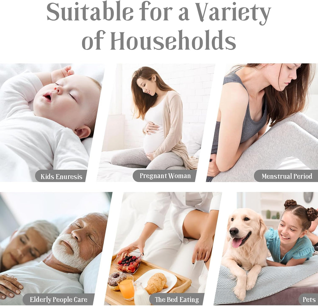 BEDLORE Waterproof Mattress Protector - Full Size Deep Pocket Pad (6"-15" Depth) - Soft & Breathable Gray Cover