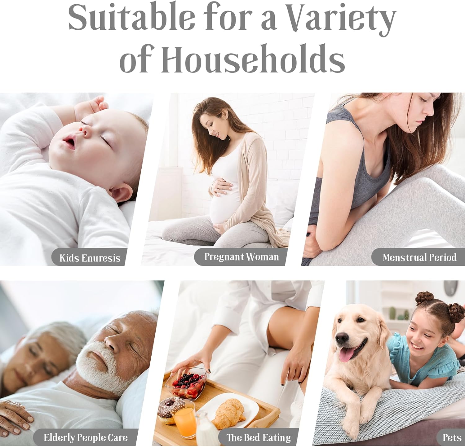 BEDLORE Waterproof Mattress Protector - Full Size Deep Pocket Pad (6"-15" Depth) - Soft & Breathable Gray Cover