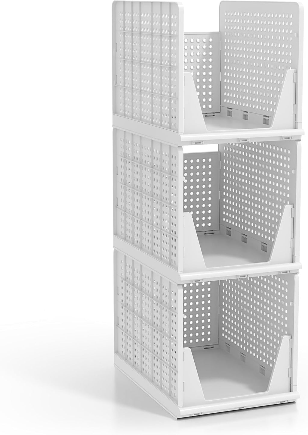 Sorbus Stackable Shelf Organizer Baskets - Versatile Plastic Storage Bins for Closet, Pantry & Bathroom Organization