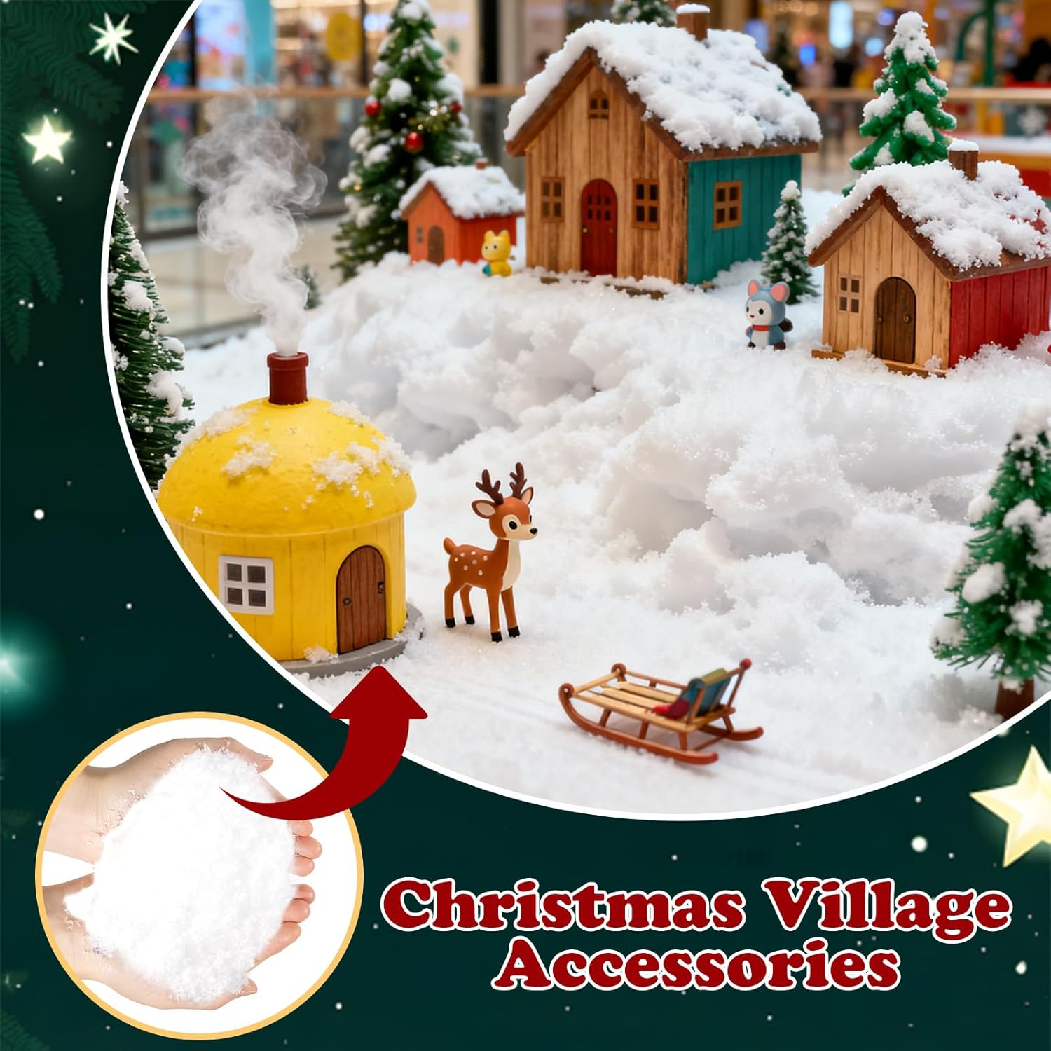 Warmtree Artificial Snow Decoration - Sparkling Fake Snow Powder for Christmas | 200g Gift Filler