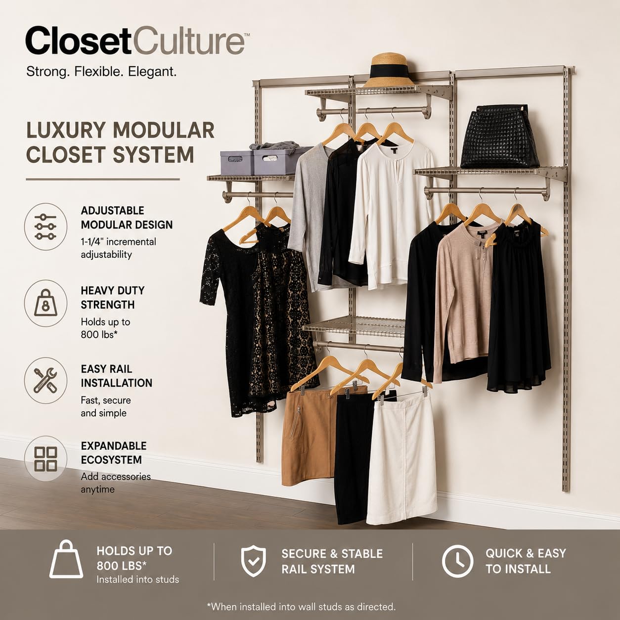 Closet Culture by Knape & Vogt 23 in. Champagne Nickel Basket Surround Kit for Wire Mesh Basket, Compatible Only with Closet Culture Closet Systems, 0335-SRND-CN