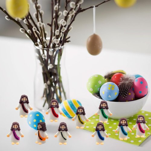 Little Pocket Jesus Figures by 50 PCS - Tiny Rubber Jesus Figurines for Easter Gifts | VBS & Sunday School