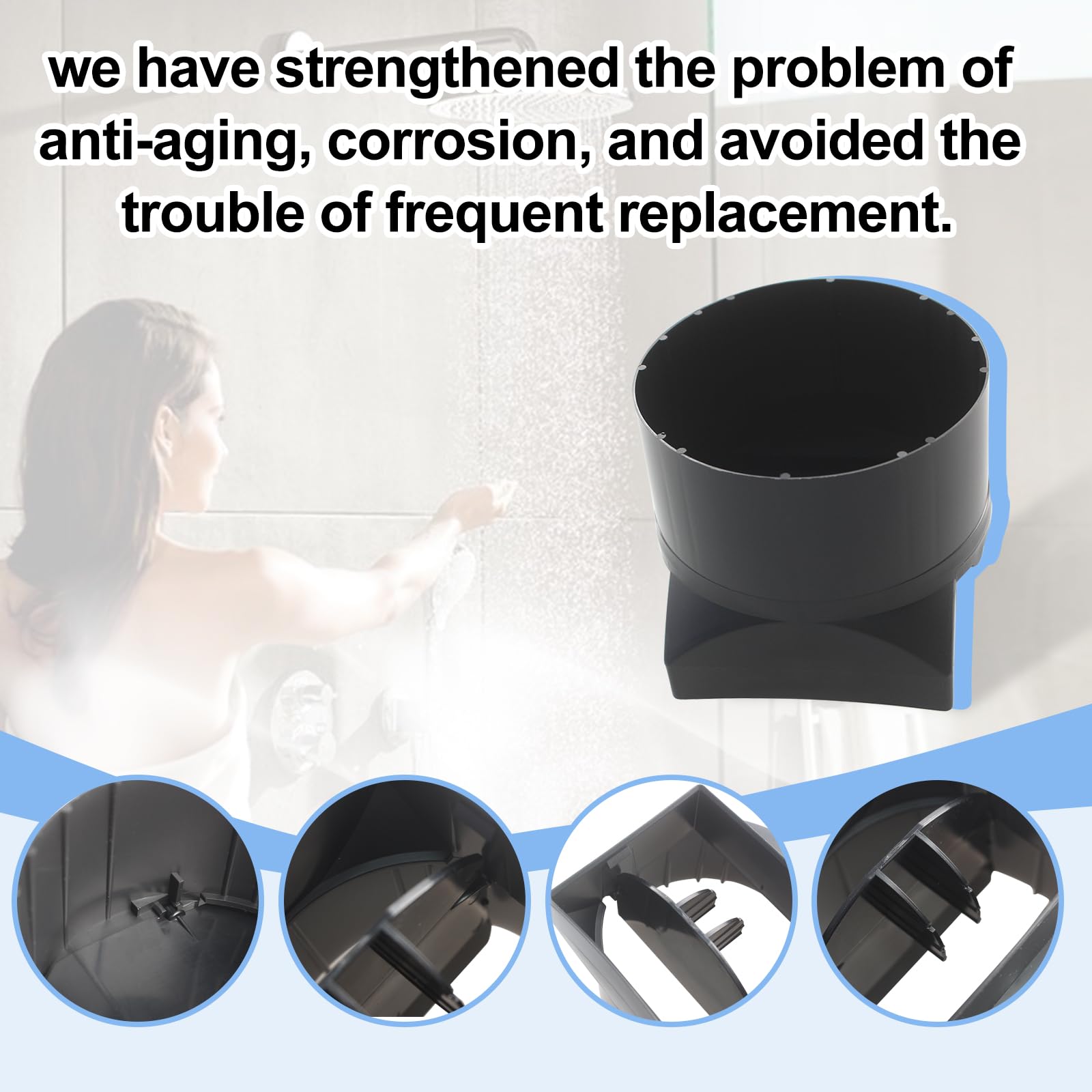 TNITRIB S97014185 for Broan 4" Damper/Duct Connector, Fits for Broan Various Models Duct Adapter Replacement, Exhaust Fan Damper Replacement