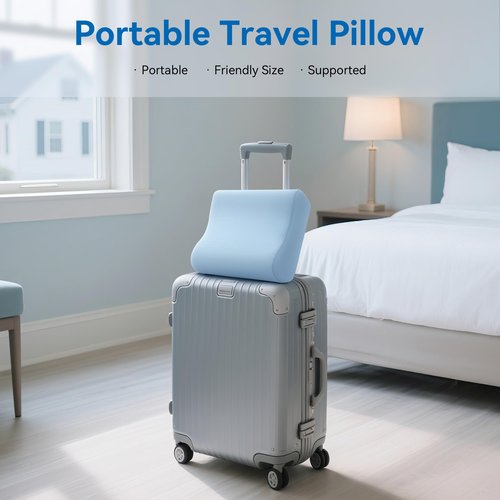 AM AEROMAX Travel Contour Memory Foam Pillow, Cervical Pillow for Neck Pain Relief, Neck Orthopedic Sleeping Pillows for Side, Back and Stomach Sleepers.