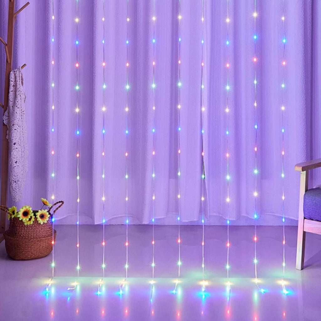 Skiennix 300 LED Fairy Curtain Lights - 9.8 x 9.8FT Warm White USB String Lights with Remote | 8 Modes for Christmas, Weddings, Parties, Indoor & Outdoor Use