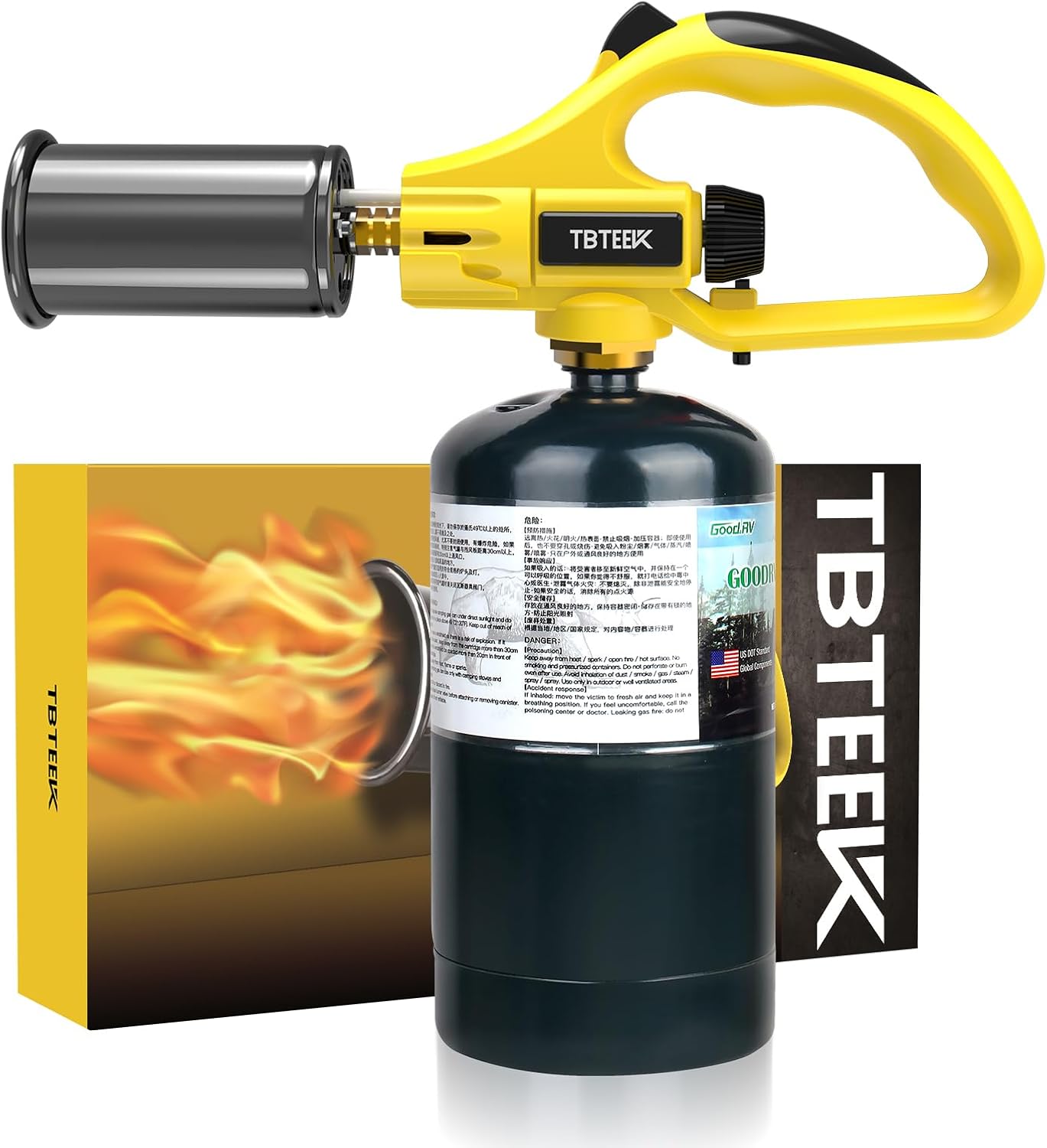 TBTEEK Cooking Torch Lighter - Adjustable Flame & Safety Lock for BBQ, Searing, and Desserts