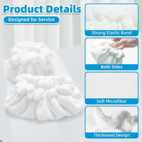 Nicemiya 10 Pack Steam Mop Pads Compatible with Dupray Steam Cleaner etc, 5 Pack Large Rectangle Bonnets + 5 Pack Small Triangle Bonnets Reusable Washable Microfiber Steam Cleaner Accessories
