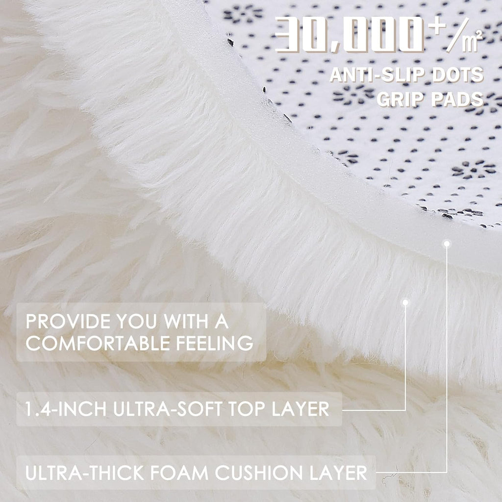OLANLY Runner Rugs - Soft, Machine Washable Shaggy Carpet for Hallway & Bedroom | Ivory 2x11 ft