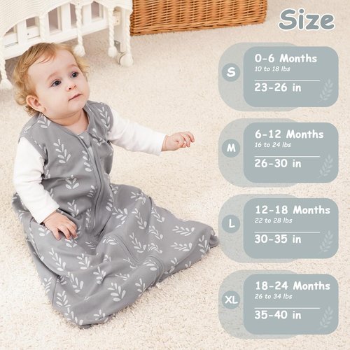 Looxii Baby Sleep Sack - 0.5 TOG 100% Cotton Wearable Blanket | 3-Pack for Newborns & Infants, 12-18 Months