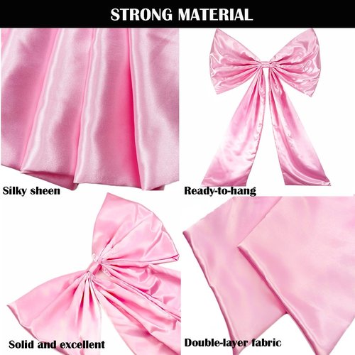 Giant Large Satin Ribbon Bow - 25x40 Inch Pink Bow for Coquette Room Decor & Party Backdrop