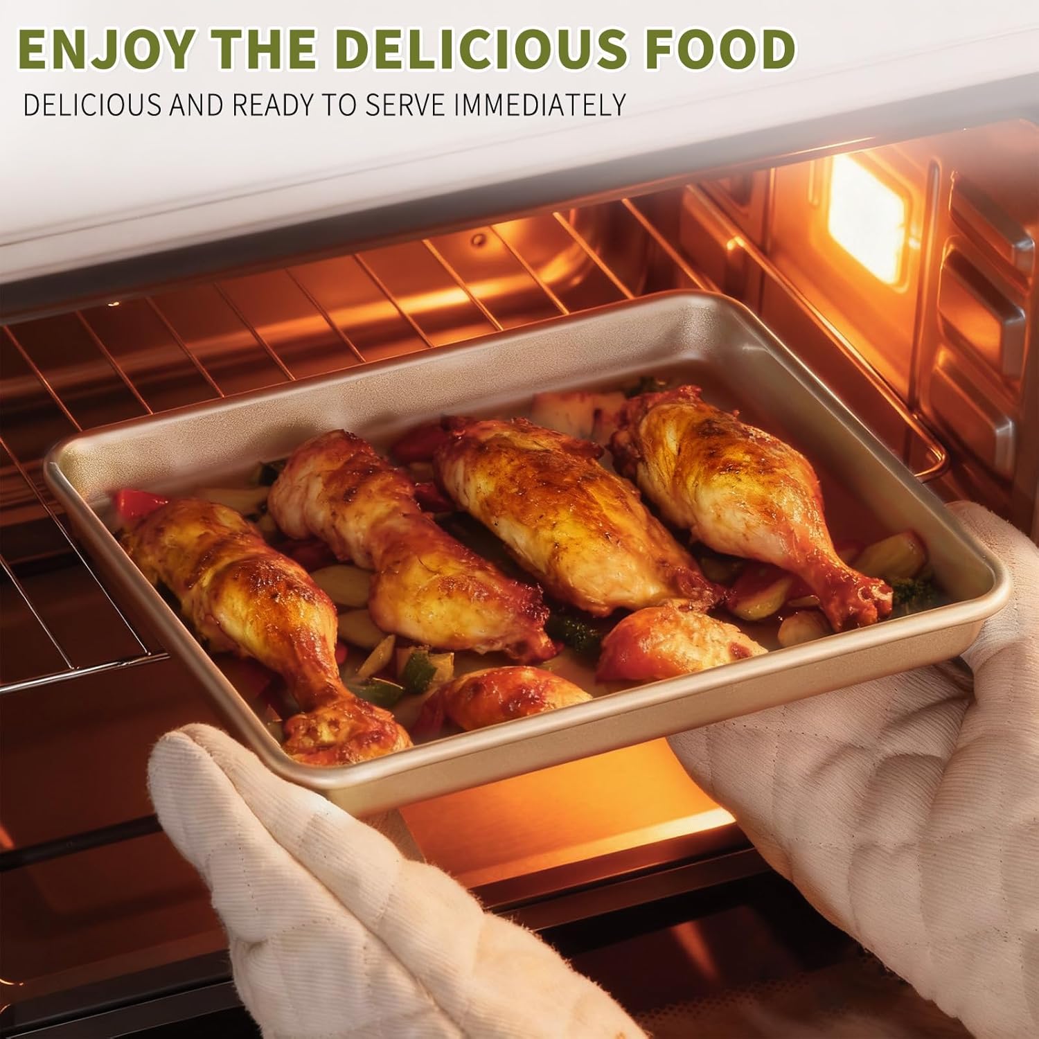 Oster Toaster Oven Replacement Trays - Non-Stick Carbon Steel Bakerware Set | 8.7" x 6.5" | 2PCS