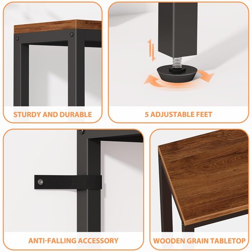 Bathola Narrow Sofa Table with 2 Power Outlets, 79” Thin Console Tables Narrow Long, Behind Couch Table Skinny, Wood Console Tables for Entryway, Living Room, Hallway, Foyer, Rustic Brown